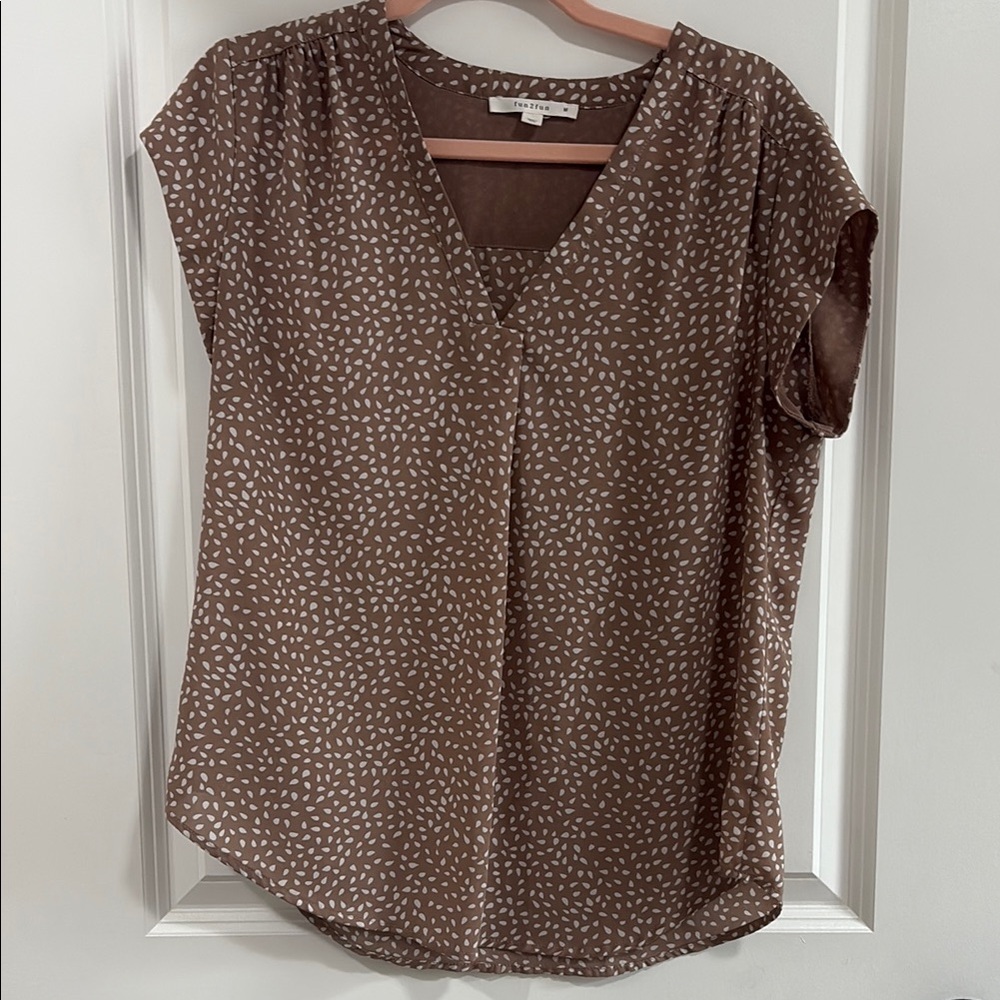 Brown Patterned Women's Top